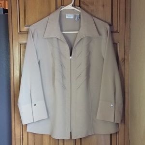 FINAL SALE PRICE Covington Beige Zipper Jacket in 10/12
